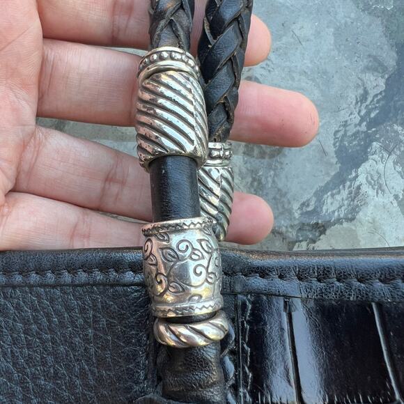 Brighton Black Croc-Embossed Leather Tote Bag A424072 - Picture 7 of 12